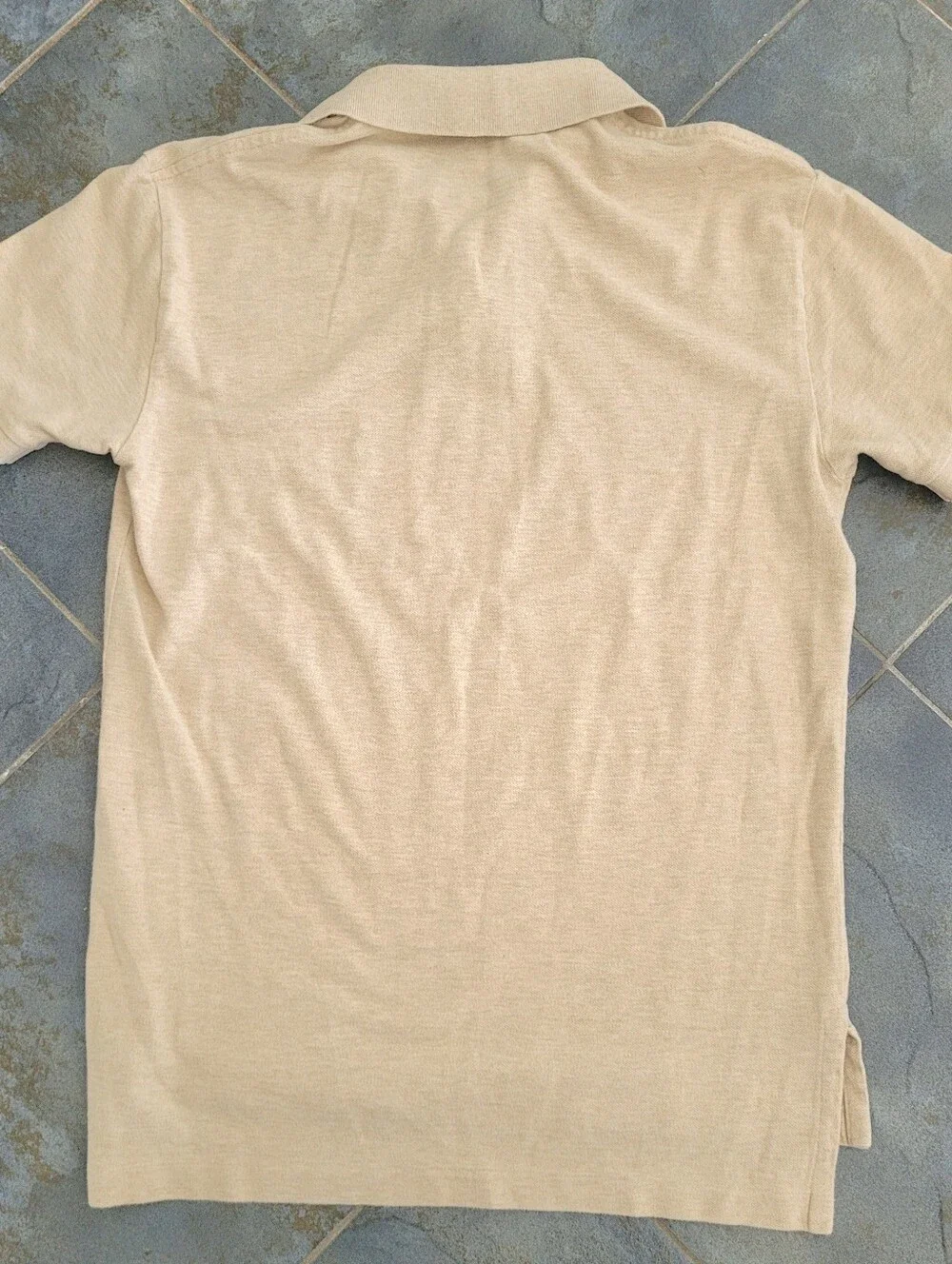 Polo Ralph Lauren men’s small beige oatmeal polo shirt brown pony preppy golf